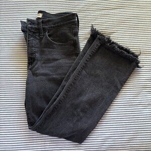 Madewell | Cali Demi Boot jeans in black with raw hem